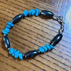 Navajo Turquoise & Ónix Bracelet